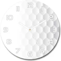 Tulup Wanduhr aus Glas 30fi Glasbild Glasuhr Gehärtetes Glas - weisse-zeiger - Hexagons background