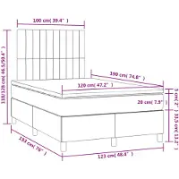 vidaXL Boxspringbett mit Matratze & LED Schwarz 120x190 cm Stoff