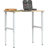 vidaXL "2026 Promotion" Werkbank 100x60x(71,5-98) cm Massivholz Eiche - Werkbänke CC16789