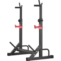 SUGIFT Power Cage Squat Rack für Heimfitnessstudio mit verstellbarer Höhe & Breite, 250 kg Tragkraft, Krafttrainingsgerät mit Hantelablagen und J-Haken für Bankdrücken, Kniebeugen und Gewichtheben