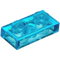 LEGO 250x 1x2 Platten 3023 - Plate Trans - Hellblau - Trans-Light Blue