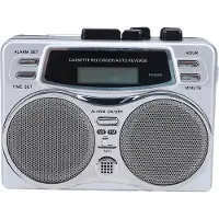 Lixada Multifunktionaler Kassettenspieler mit Lautsprecher Kopfhörerbuchse Digitale Uhr Timer Eingebautes Mikrofon Retro-Kassettenspieler AM FM Radio Recorder
