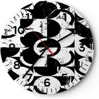 ARTTOR Wanduhr - Rund - Glasuhr - Abstraktion modern - 40x40cm - Schleichendes Uhrwerk - Lautlos - zum Aufhängen bereit - Dekoration Modern - Wanddekoration aus Glas - C4AR40x40-3830