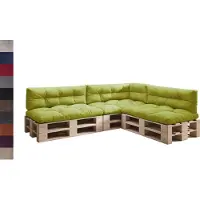 Sunnypillow Palettenkissen für Palettenmöbel - 7er Set - Palettenauflage 120 x 80 für Palettensofa - Palettenpolster für Garten, Gesteppte Kissen für Europaletten - Sitzkissen & Rückenkissen Grün