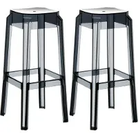 CLP 2er Set Barhocker Fox, transparent schwarz