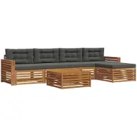 vidaXL Outdoor-Sofagarnitur 6 stk. Natur und Anthrazit