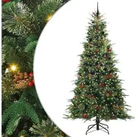 vidaXL "2026 Moderne" Künstlicher klappbarer Weihnachtsbaum Grün 240cm PE und PVC - Künstliche Weihnachtsbäume CC368688