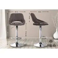 CLP Barhocker Milet Stoff chrom dunkelgrau