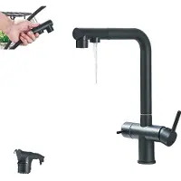 OEM Küchenarmatur, ausziehbare Brause, 360° Drehung, Matte Schwarz