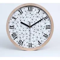 Tulup Holzuhr 25fi cm wanduhr - schwarze Spitzen - Linien und Kreise