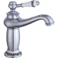 GreatDEshop2021 Wasserhahn Vintage Küche Armatur Retro Waschtischarmatur Spültisch Armatur Einhebel Badarmatur Messing Antik Silber Waschbecken Armatur Mischbatterie für Küche Bad