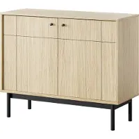 Masseno Kommode GIAPPONESE 104 cm Sideboard mit 2 Türen für Wohnzimmer Schlafzimmer Modern 104x39x84 cm Eichefarben / Eichefarben