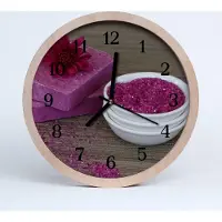 Tulup Holzuhr 30fi cm wanduhr - Blume