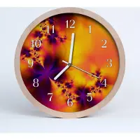 Tulup Holzuhr 30fi cm wanduhr - Blumen Natur