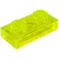LEGO 50x 1x2 Platten 3023 - Plate Trans - Neon Grün - Trans-Neon Green