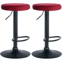CLP 2er Set Barhocker Ponte Samt schwarz rot