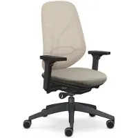 Sedus se:kit pro Bürostuhl mit Synchronmechanik, individueller Gewichtseinstellung, Lordosenstütze und membranbespannter Rückenlehne in beige/creme