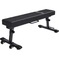 Gorilla Sports Hantelbank - Klappbar, Flach, Massiv, bis 400 kg, Schwarz - Flachbank, Trainingsbank, Fitnessbank, Bankdrücken Bank für Zuhause