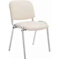 Mendler Besucherstuhl HLO-CP111 C Kunstleder creme