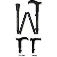 Rebotec Gehstock HANDY faltbar, anatomisch, 5-fach höhenverstellbar schwarz>>>>links
