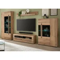 Furn.Design Wohnwand "Design-D" in Evoke Eiche Wohnkombination Set 4-teilig 340 cm, mit Soft-Close