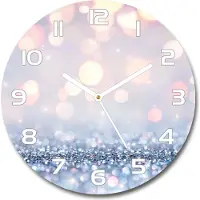 Tulup Wanduhr aus Glas 30fi Glasbild Glasuhr Gehärtetes Glas - weisse-zeiger - Shiny background