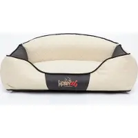 HOBBYDOG Hundekissen Hundebett Hundekorb Hundesofa für Haustier Hunde Waschbar - Elite - 110 x 84 x 30 cm [Größe: XXL] - Weiß mit Schwarz
