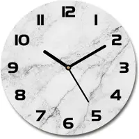 Tulup Wanduhr aus Glas 30fi Glasbild Glasuhr Gehärtetes Glas - schwarze-zeiger - Marble