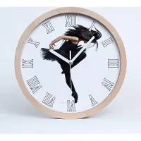 Tulup Holzuhr 25fi cm wanduhr - weiße Spitzen - Ballerina