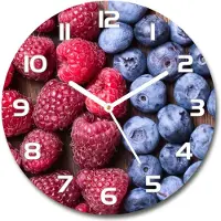 Tulup Wanduhr aus Glas 30fi Glasbild Glasuhr Gehärtetes Glas - weisse-zeiger - Forest fruits