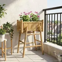 vidaXL "Neues Produkt" Gartenpflanzer mit Halter Natur 50x38x74 cm Bambus - Beete V2939