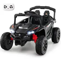 Goplus Elektroauto für Kinder, Elektrofahrzeug 12V, mit Musik, Hupe, Scheinwerfer, Fernbedienung & Pedal, Kinderfahrzeug für Kinder ab 3 Jahren