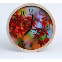 Tulup Holzuhr 20fi cm wanduhr - Ahornblätter Blumen