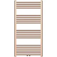 Belrad Handtuchheizkörper mit Mittelanschluss in gebürstetem Kupfer – 1200x600mm, 414 Watt