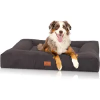 Knuffelwuff Cuddle wuff orthopädisches Velours Hundebett mit handgewebter Optik Sofia 80x60 cm schwarz
