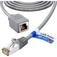 HB-DIGITAL RJ45 Patchkabel LAN Kabel Verlängerung CAT 7 S/FTP PiMF LSZH 7,5m grau