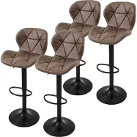 ML-Design | Set mit 4 Barhockern Leah aus Kunstleder Bruin Kunstleer 41x110x47 cm | NADUVI