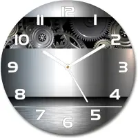 Tulup Wanduhr aus Glas 30fi Glasbild Glasuhr Gehärtetes Glas - weisse-zeiger - Sprockets abstraction