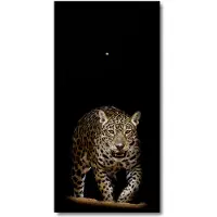 Tulup Wanduhr aus Glas – 30x60 cm - Glasbild - Glasuhr - Gehärtetes Glas -Jaguar