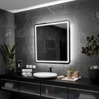 Alasta Badspiegel mit LED Beleuchtung - Madrid - 70 cm, 70 cm