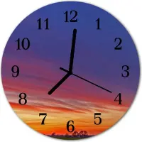 Tulup Glasuhr Wanduhr Küchenuhr Echt-Glas 30fi cm Feld mehrfarbig