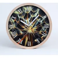 Tulup Holzuhr 20fi cm wanduhr - weiße Spitzen - Löwenzahn