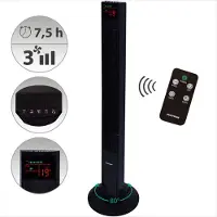 Syntrox Germany Säulenventilator Triforia 50W mit Timer schwarz