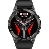Douself DM50 1,43-Zoll-AMOLED-Smartwatch mit Voll-Touchscreen, Bluetooth-Anrufe | Gesundheitsfunktionen (Schlaf/Herzfrequenz/Blutsauerstoff) | Mehrere Trainingsmodi | Nachrichten-/Anruferinnerung, schwarz