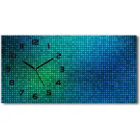 Tulup Wanduhr aus Glas – 60x30 cm - Glasbild - Glasuhr - Gehärtetes Glas - schwarze-zeiger - Abstrakter Hintergrund