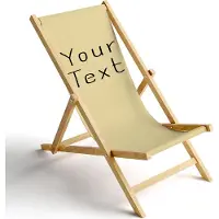 Ferocity Holz Liegestuhl Klappbar Klappliegestuhl Sonnenliege Strandstuhl Wechselbezug Motiv Your Text Beige [119]
