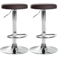 CLP 2er Set Barhocker Ponte Kunstleder höhenverstellbar und drehbar braun Material Gestell Metall in Chromoptik