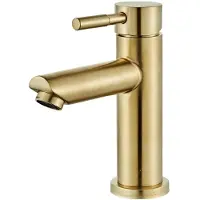 OEM Waschbeckenarmatur, Massivmessing, Zeitgenössisches Design, Stil 1 gebürstetes Gold