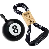 Liix Lock&Bell, Fahrrad Zahlenschloss und Glocke, 8 Ball Look