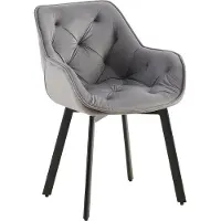 DELUKE Esszimmerstuhl VOVER - Samt Dunkelgrau 57x62x84 cm | Essstühle Esszimmerstühle Küchenstühle Wohnzimmerstühle